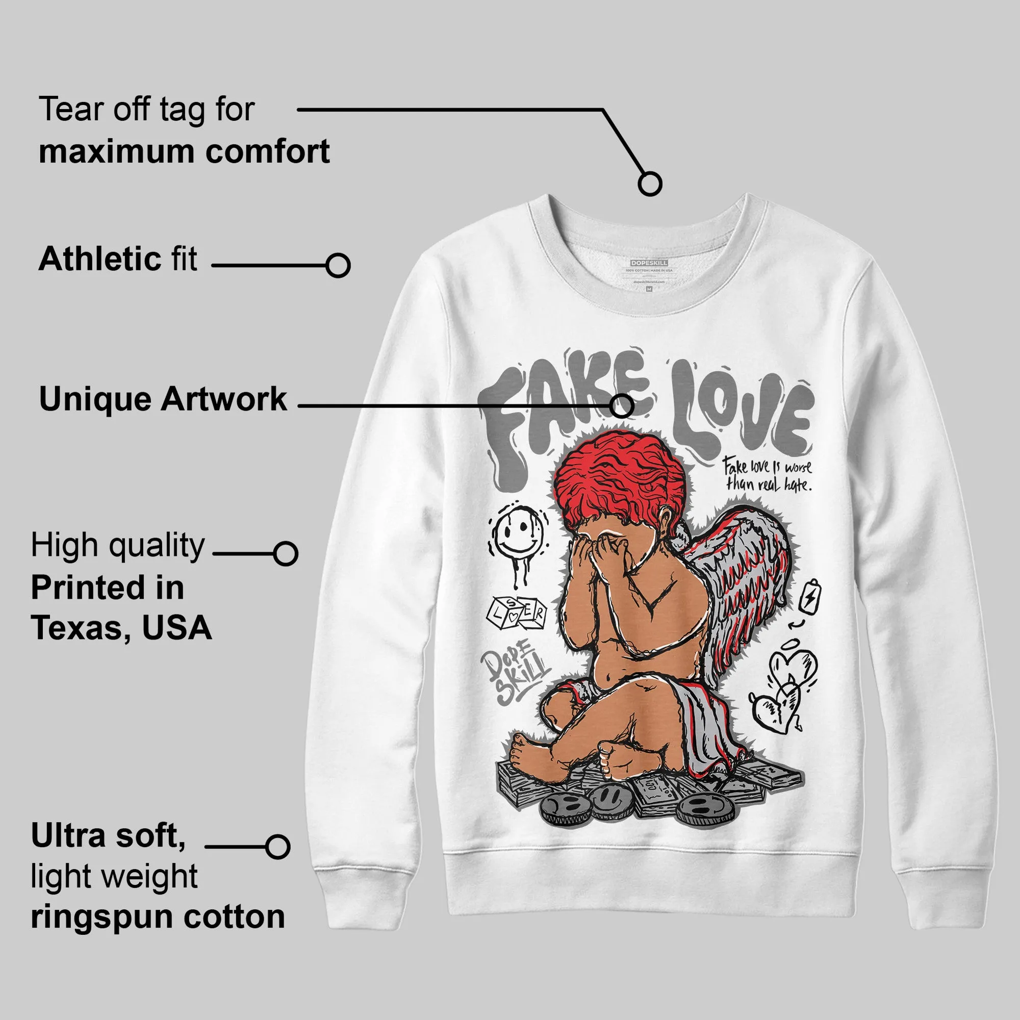 Grey Collection DopeSkill Sweatshirt False Love Graphic sold by DopeSkill product image thumbnail 3