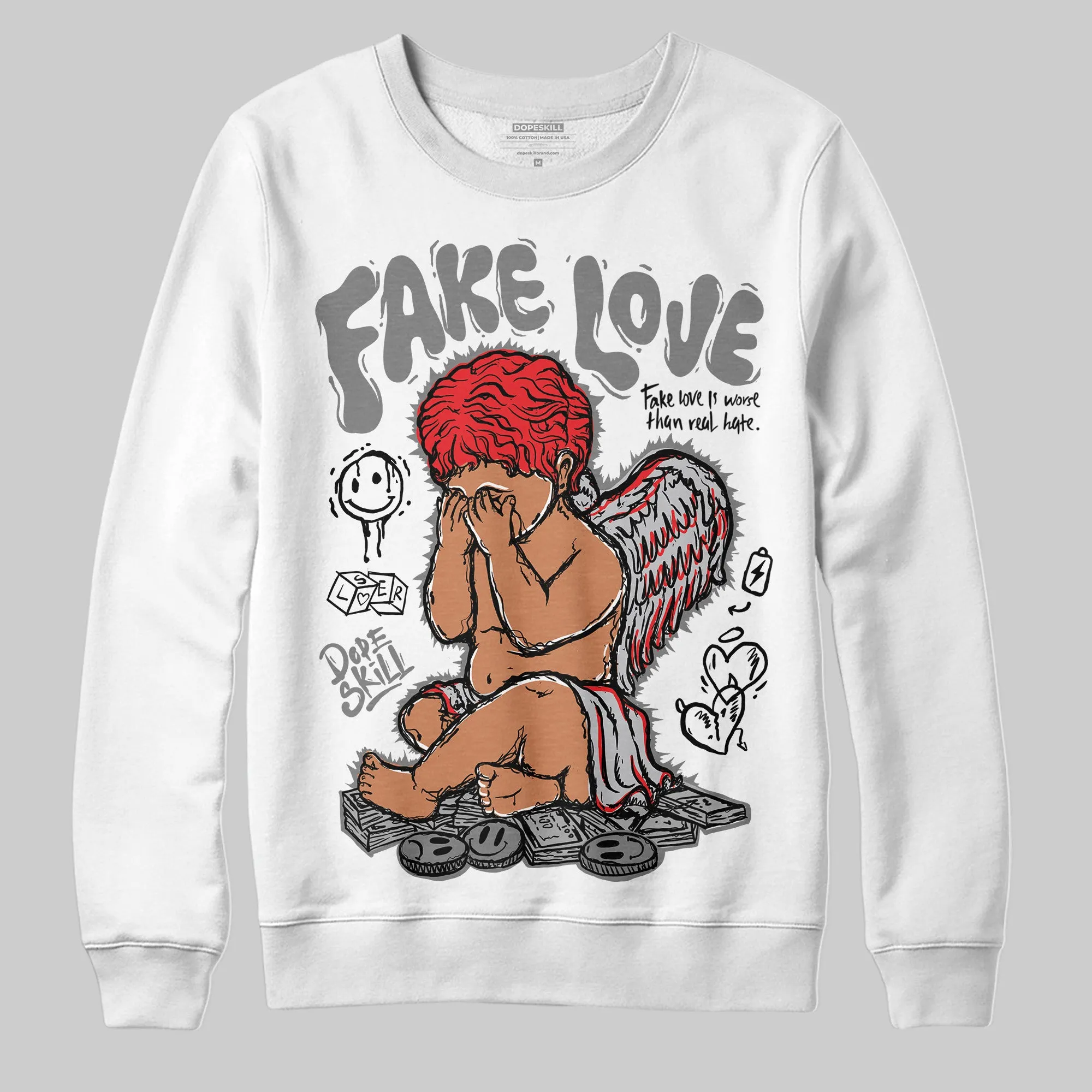 Grey Collection DopeSkill Sweatshirt False Love Graphic sold by DopeSkill