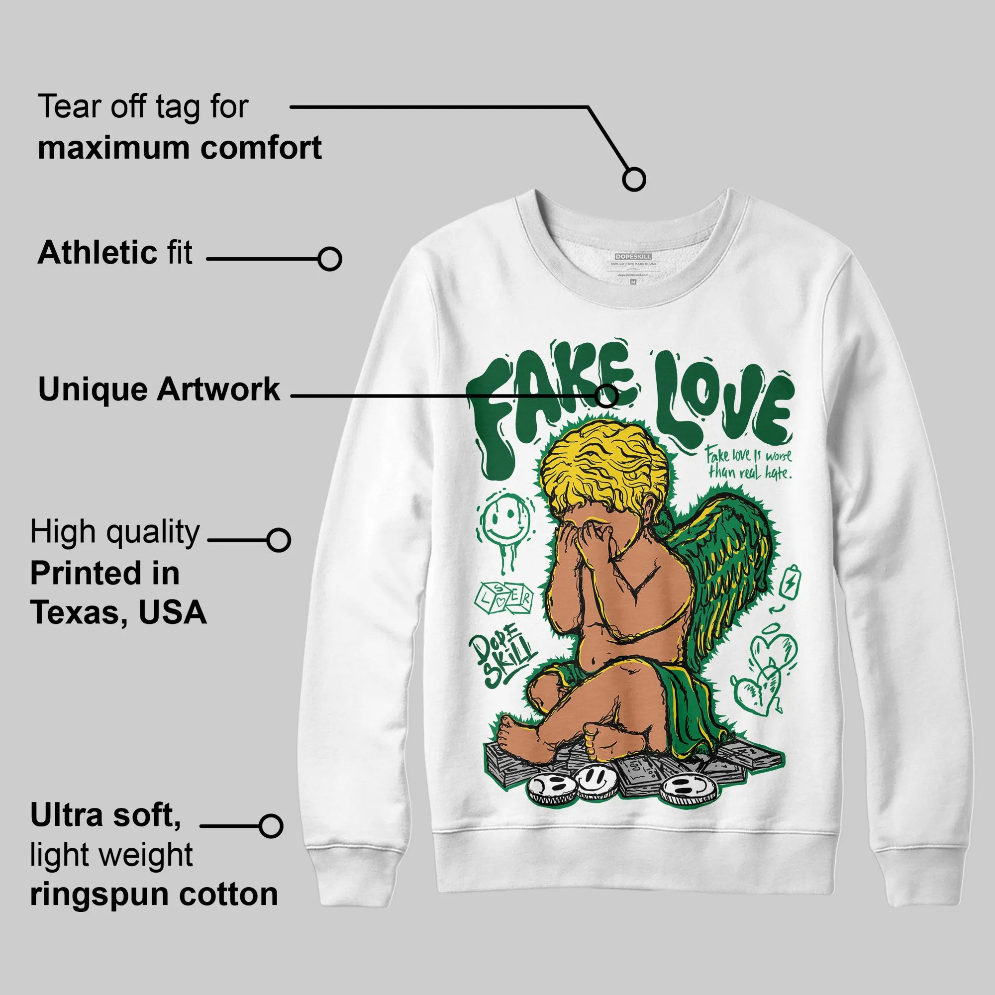 Green Collection DopeSkill Sweatshirt False Love Graphic sold by DopeSkill product image thumbnail 3