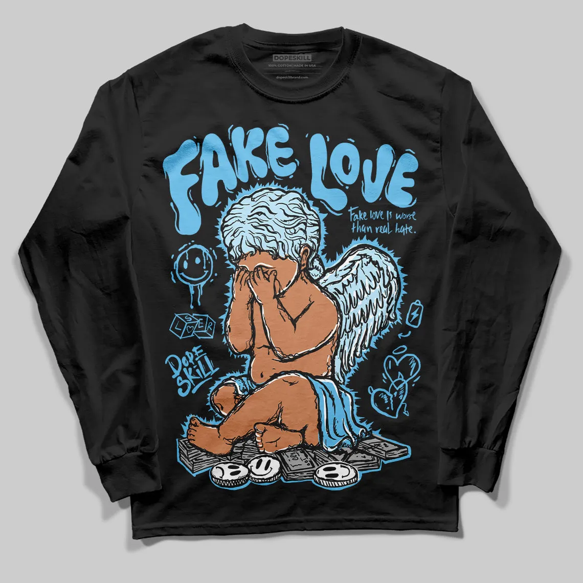 Legend Blue 11s DopeSkill Long Sleeve T-Shirt False Love Graphic sold by DopeSkill product image thumbnail 2