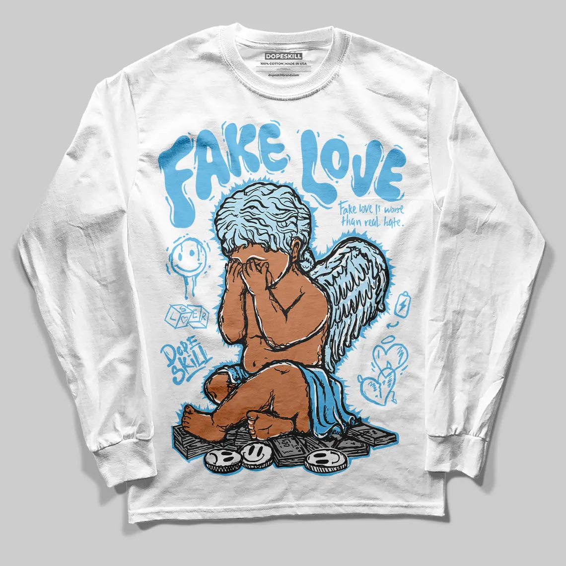 Legend Blue 11s DopeSkill Long Sleeve T-Shirt False Love Graphic sold by DopeSkill