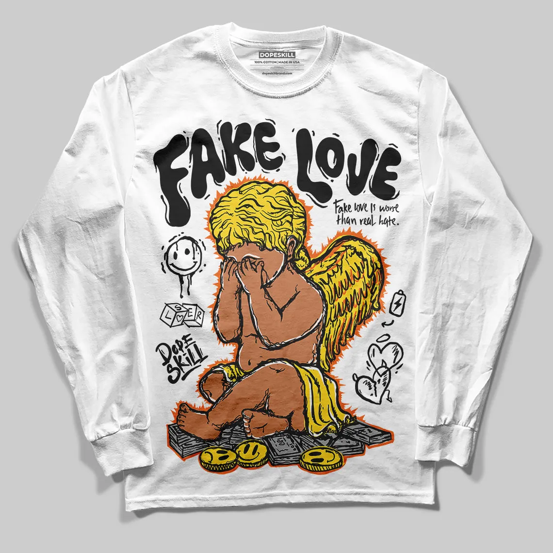 Black Tour Yellow AJ 4 Thunder DopeSkill Long Sleeve T-Shirt False Love Graphic sold by DopeSkill product image thumbnail 2