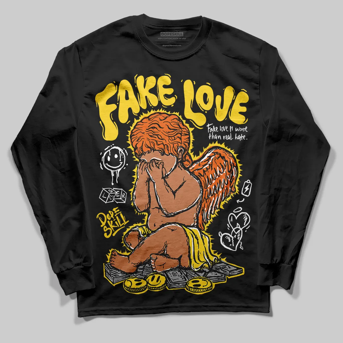 Black Tour Yellow AJ 4 Thunder DopeSkill Long Sleeve T-Shirt False Love Graphic sold by DopeSkill