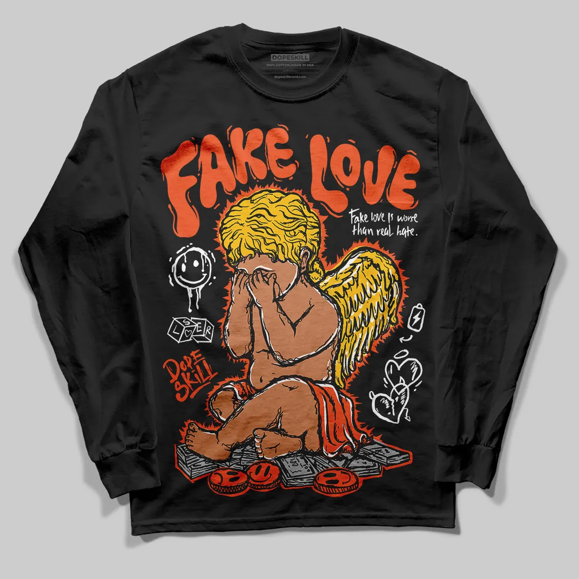 Orange Milk DopeSkill Long Sleeve T-Shirt False Love Graphic sold by DopeSkill product image thumbnail 2