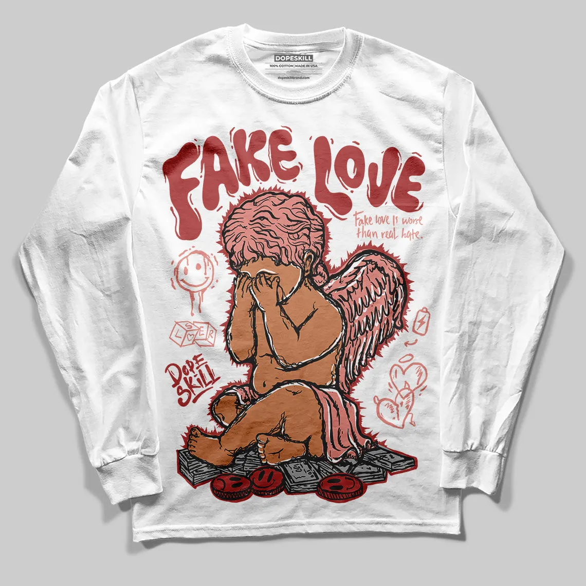 Dune Red 13s DopeSkill Long Sleeve T-Shirt False Love Graphic sold by DopeSkill
