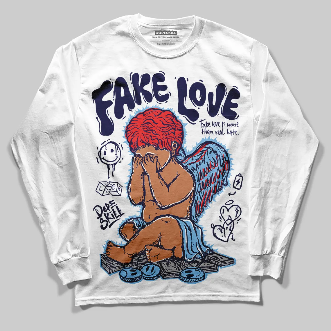 University Blue Collection DopeSkill Long Sleeve T-Shirt False Love Graphic sold by DopeSkill