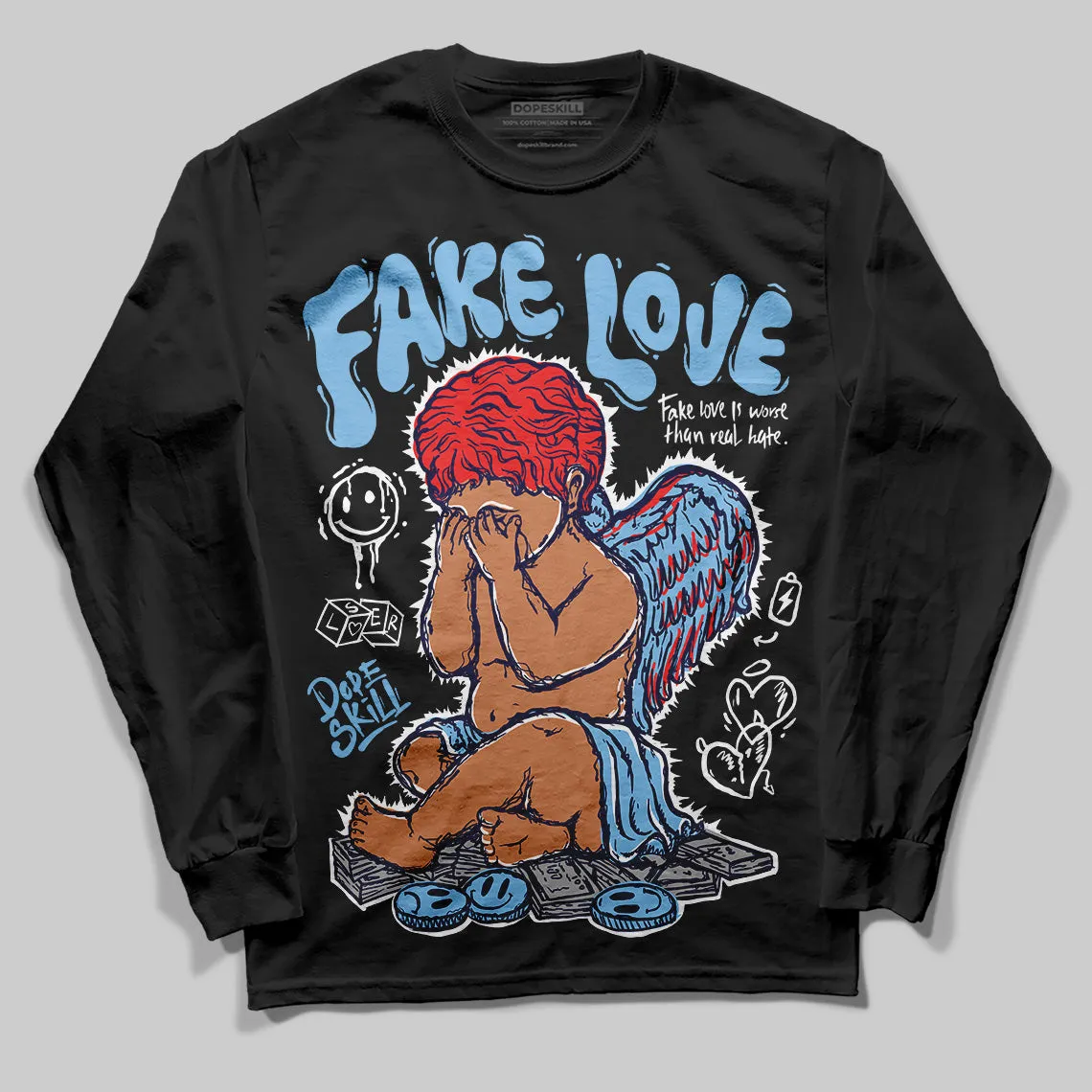 University Blue Collection DopeSkill Long Sleeve T-Shirt False Love Graphic sold by DopeSkill product image thumbnail 2