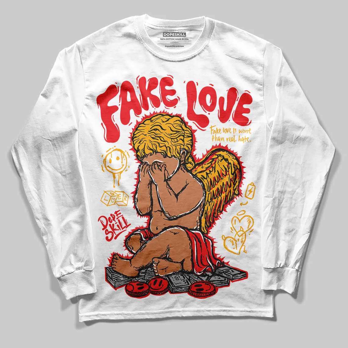 Red Collection DopeSkill Long Sleeve T-Shirt False Love Graphic sold by DopeSkill product image thumbnail 2