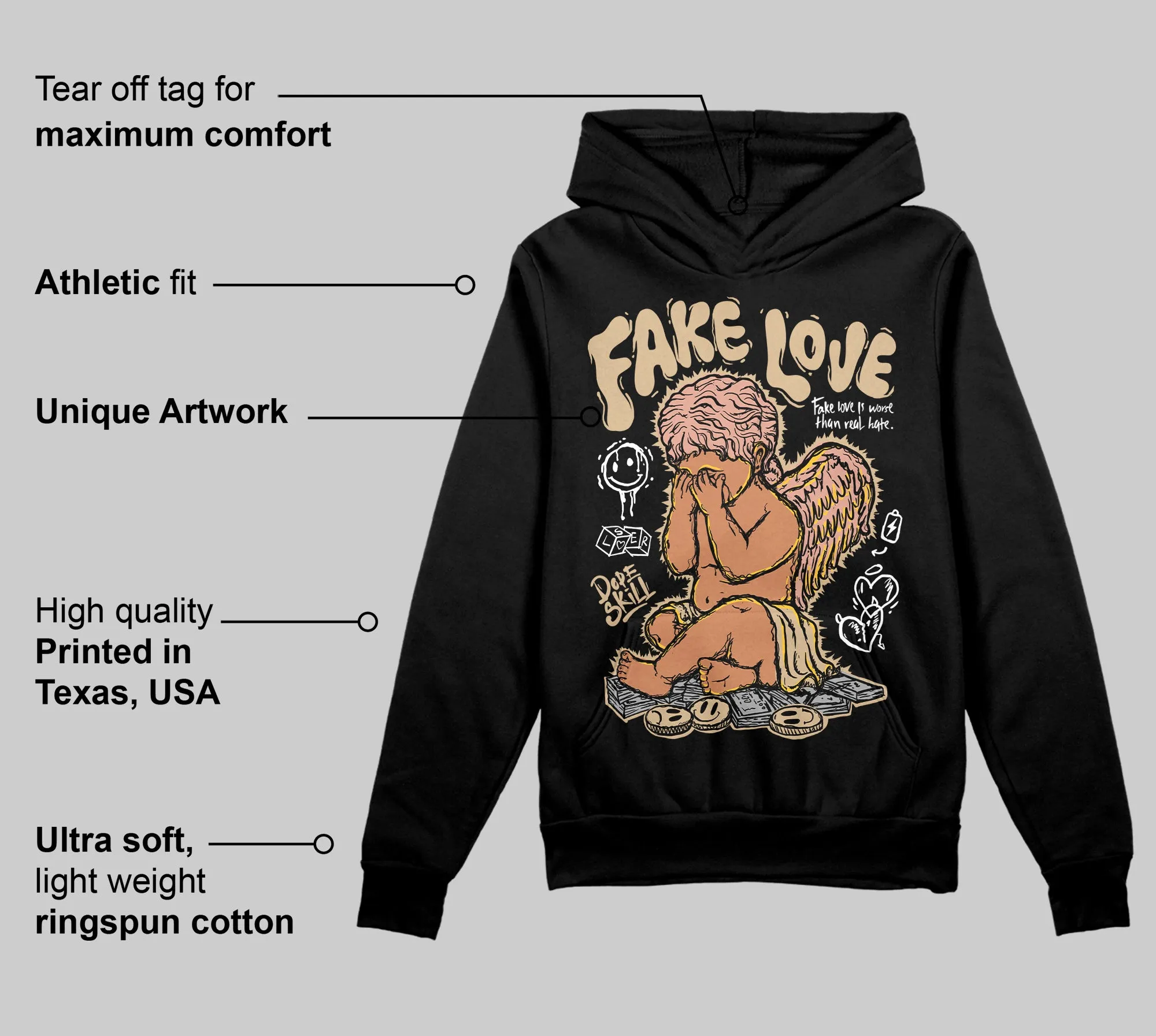 TAN Collection DopeSkill Hoodie Sweatshirt False Love Graphic sold by DopeSkill product image thumbnail 3