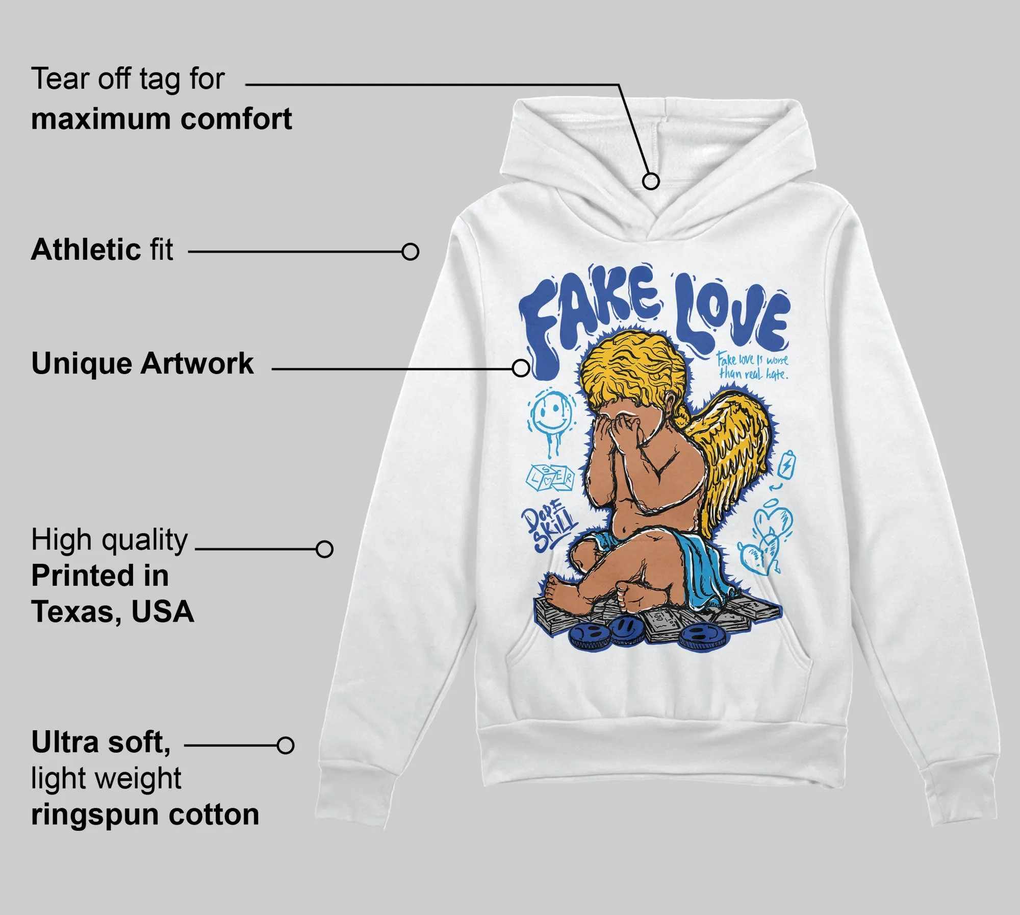 Royal Blue Collection DopeSkill Hoodie Sweatshirt False Love Graphic sold by DopeSkill product image thumbnail 3