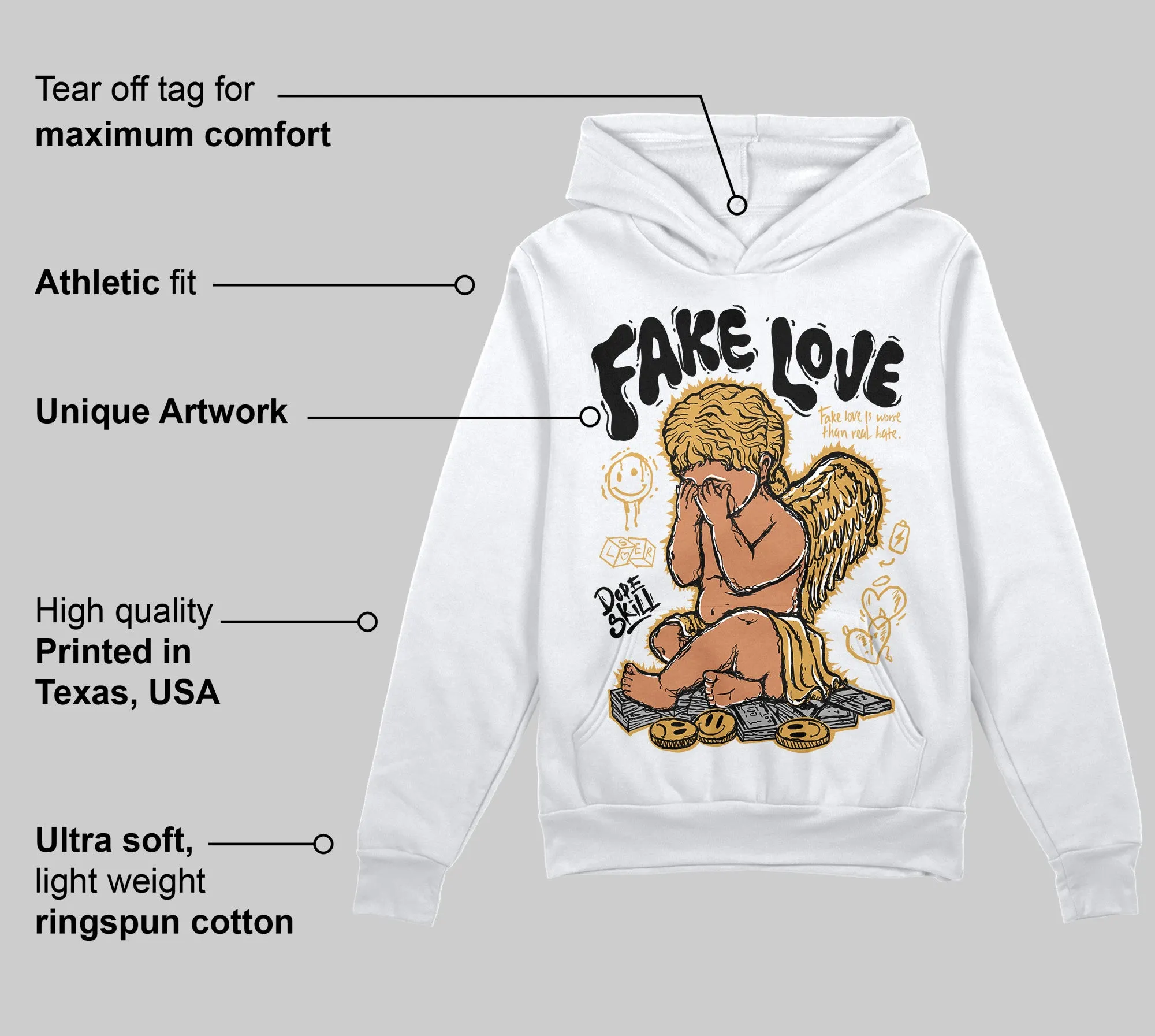 Gratitude 11s DopeSkill Hoodie Sweatshirt False Love Graphic sold by DopeSkill product image thumbnail 3