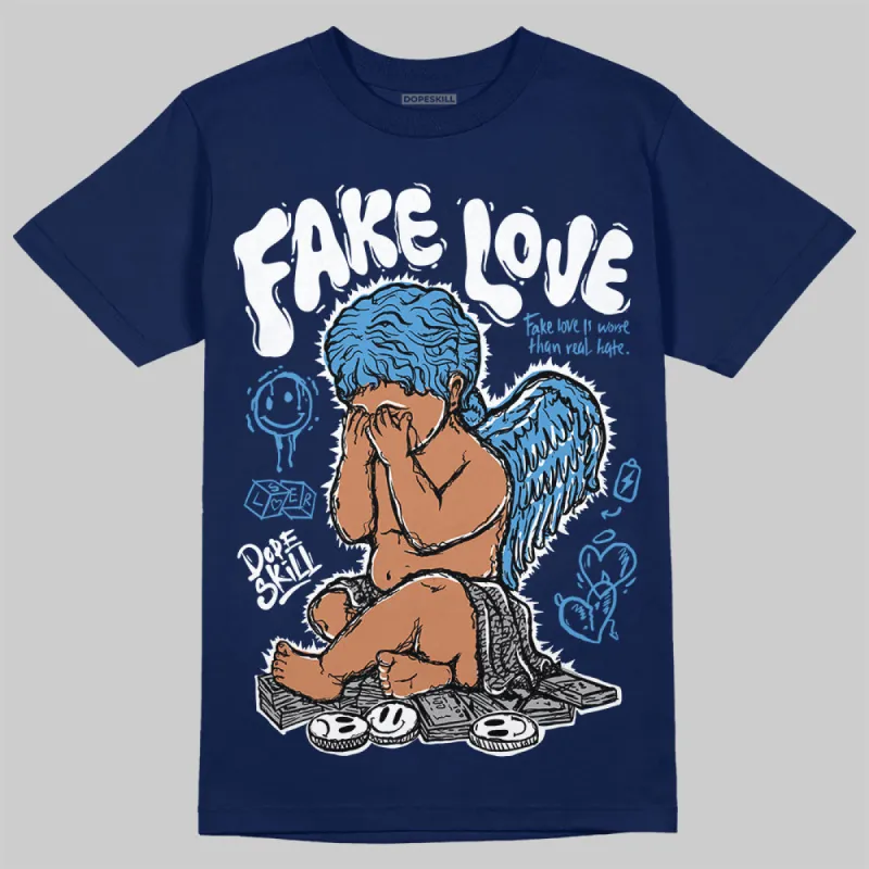 Midnight Navy 3s DopeSkill Navy T-shirt False Love Graphic sold by DopeSkill
