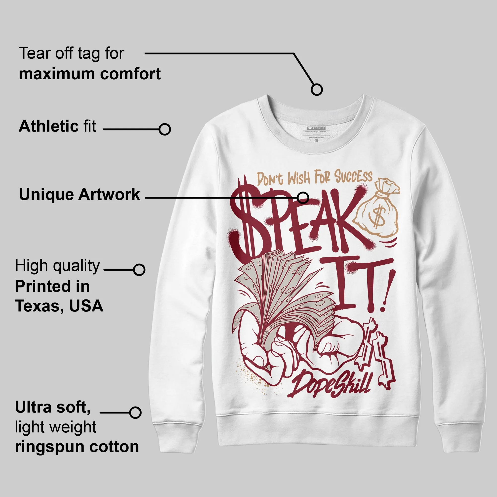 Samba OG Collegiate Burgundy DopeSkill Sweatshirt Speak It Graphic sold by DopeSkill product image thumbnail 3