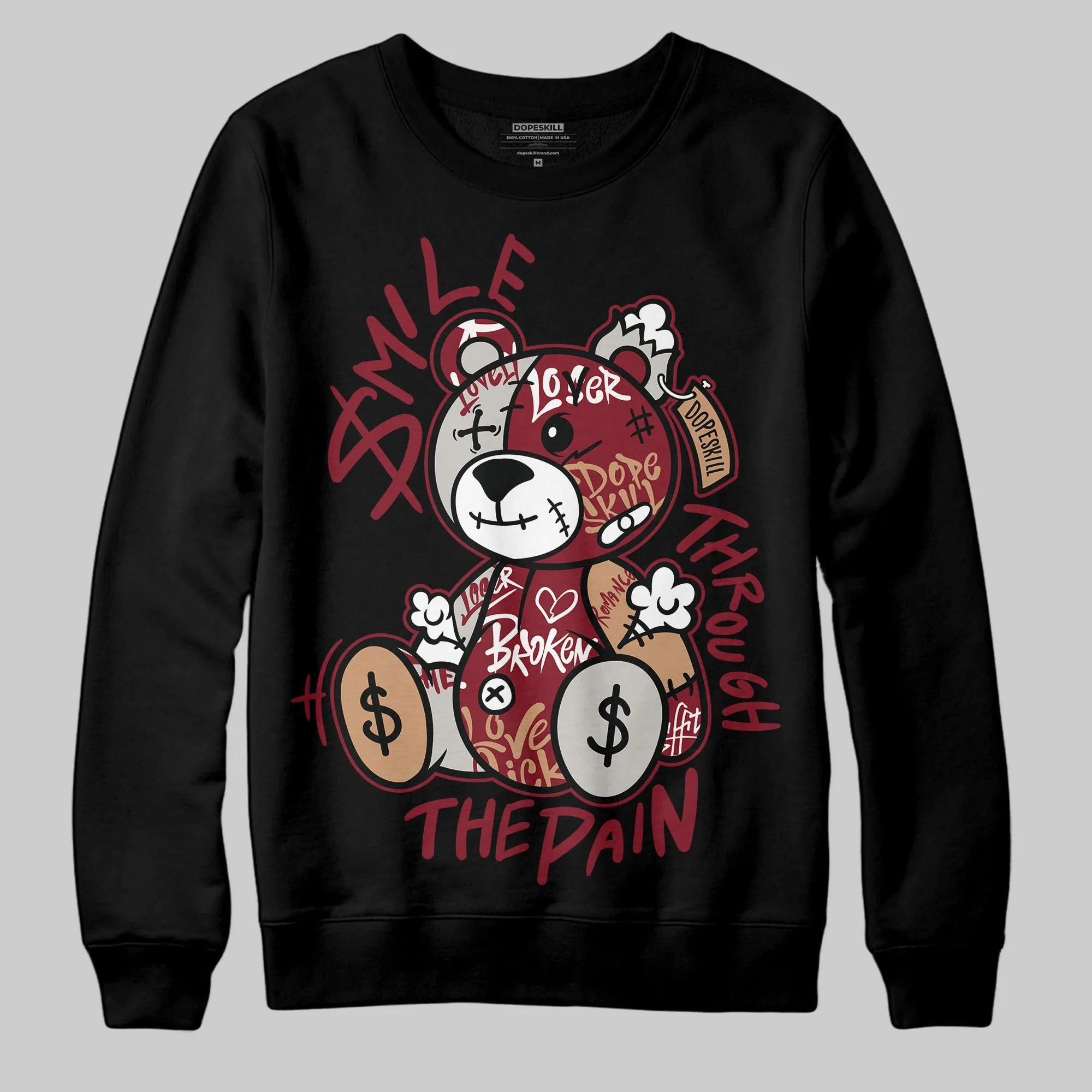 Samba OG Collegiate Burgundy DopeSkill Sweatshirt Smile Through The Pain Graphic sold by DopeSkill product image thumbnail 2