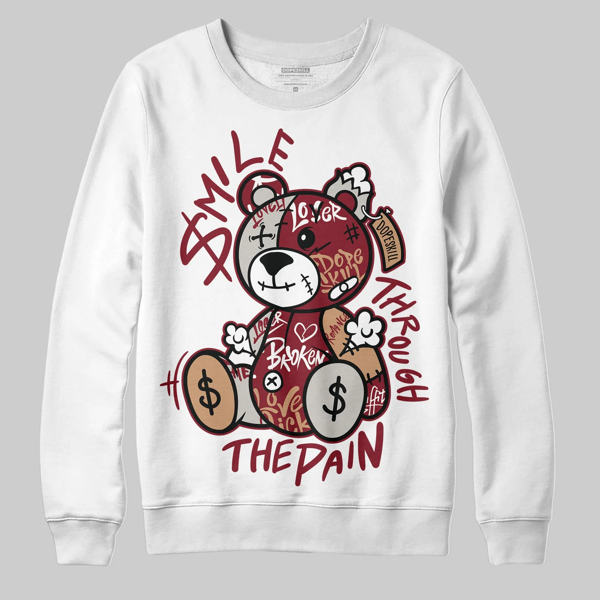 Samba OG Collegiate Burgundy DopeSkill Sweatshirt Smile Through The Pain Graphic sold by DopeSkill