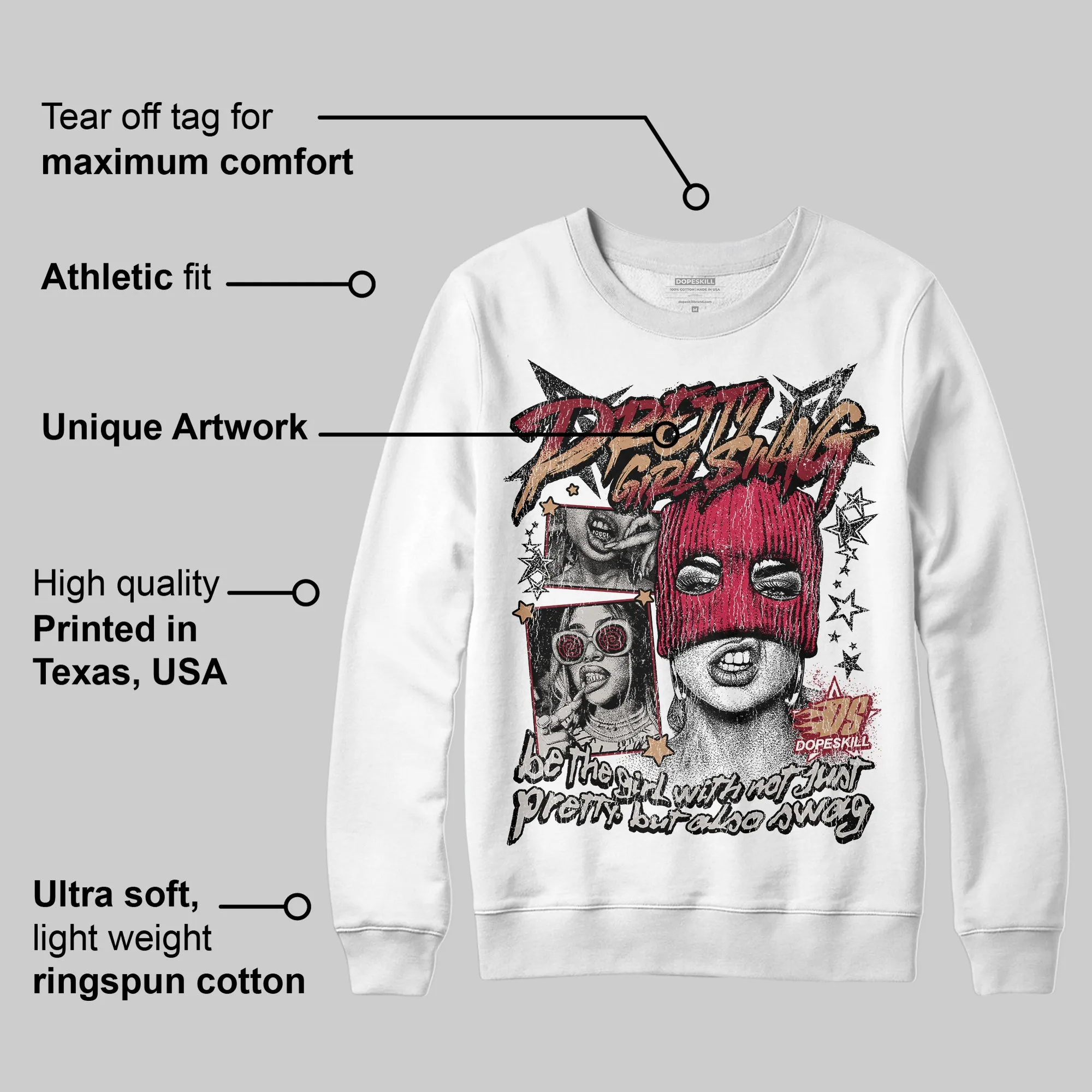 Samba OG Collegiate Burgundy DopeSkill Sweatshirt Pretty Girl Swag Graphic sold by DopeSkill product image thumbnail 3