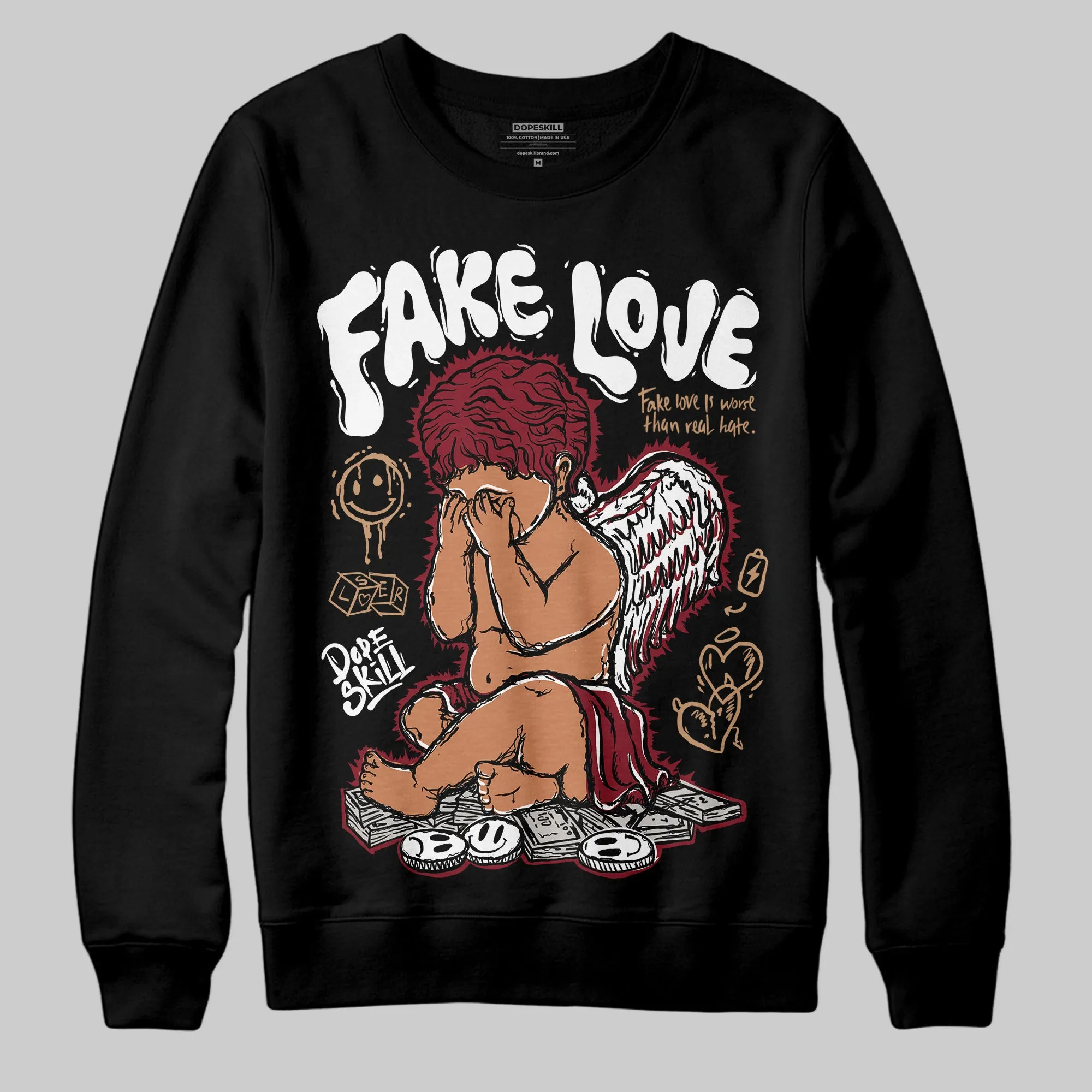 Samba OG Collegiate Burgundy DopeSkill Sweatshirt False Love Graphic sold by DopeSkill product image thumbnail 2