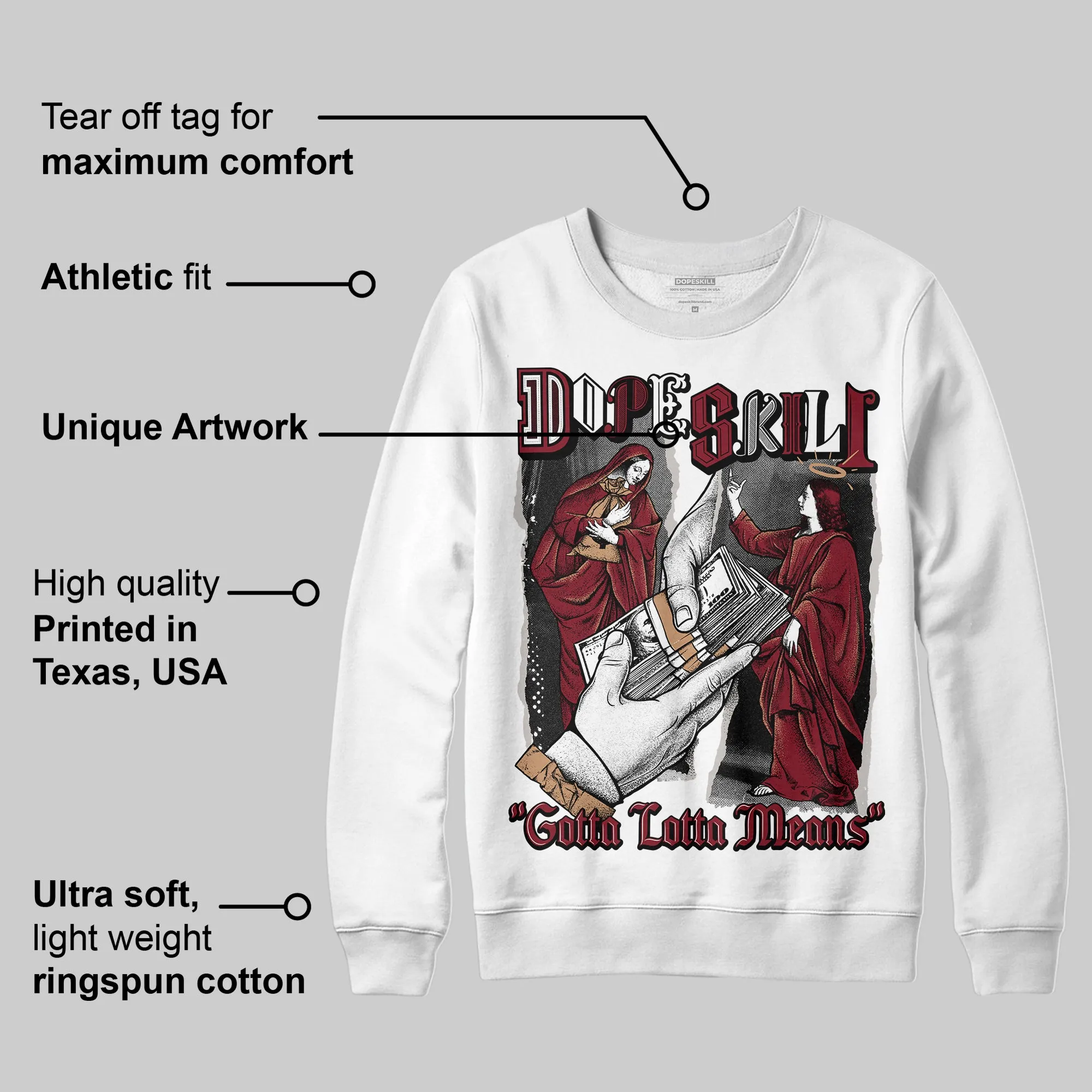 Samba OG Collegiate Burgundy DopeSkill Sweatshirt Gotta Lotta Means Graphic sold by DopeSkill product image thumbnail 3