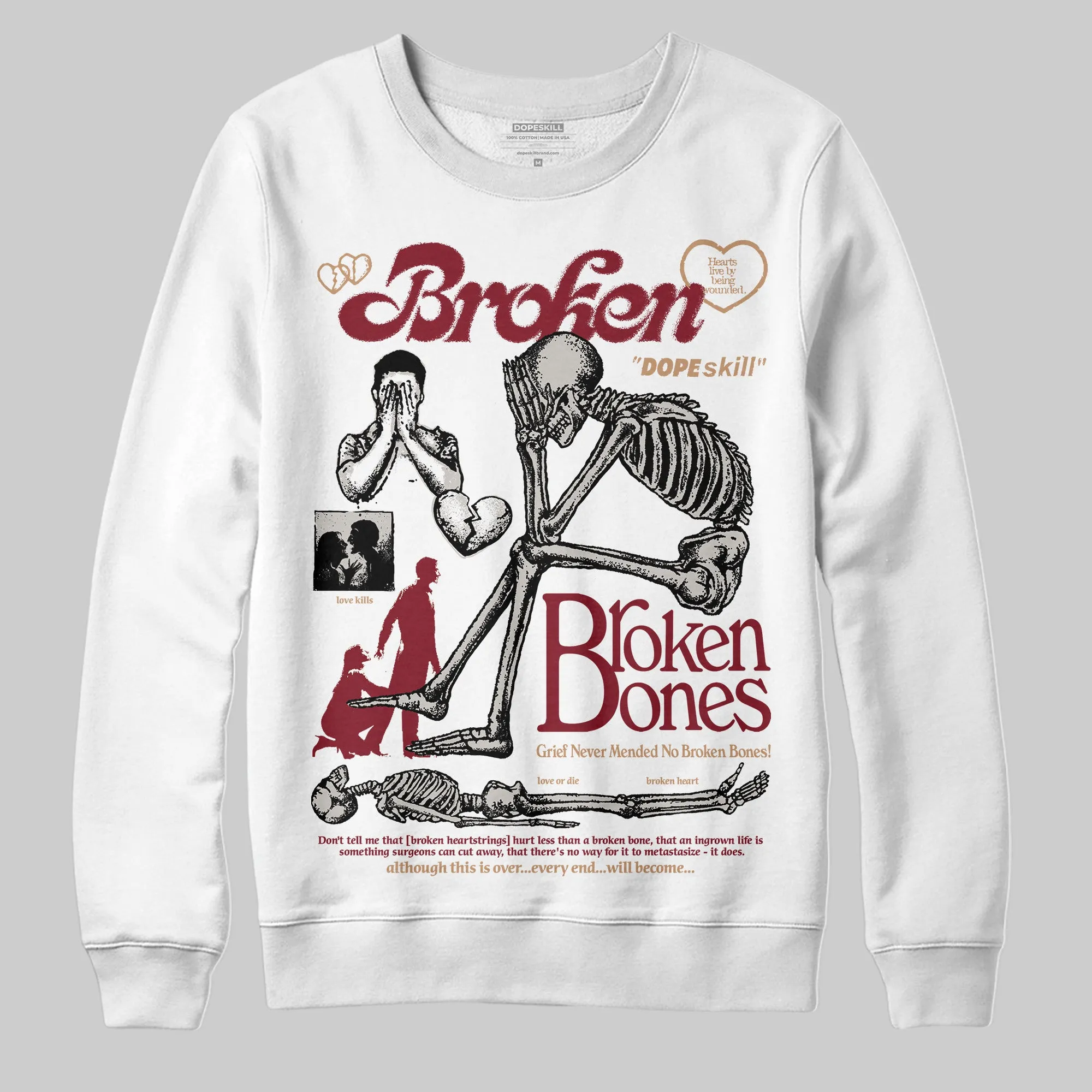 Samba OG Collegiate Burgundy DopeSkill Sweatshirt Broken Bones Graphic sold by DopeSkill