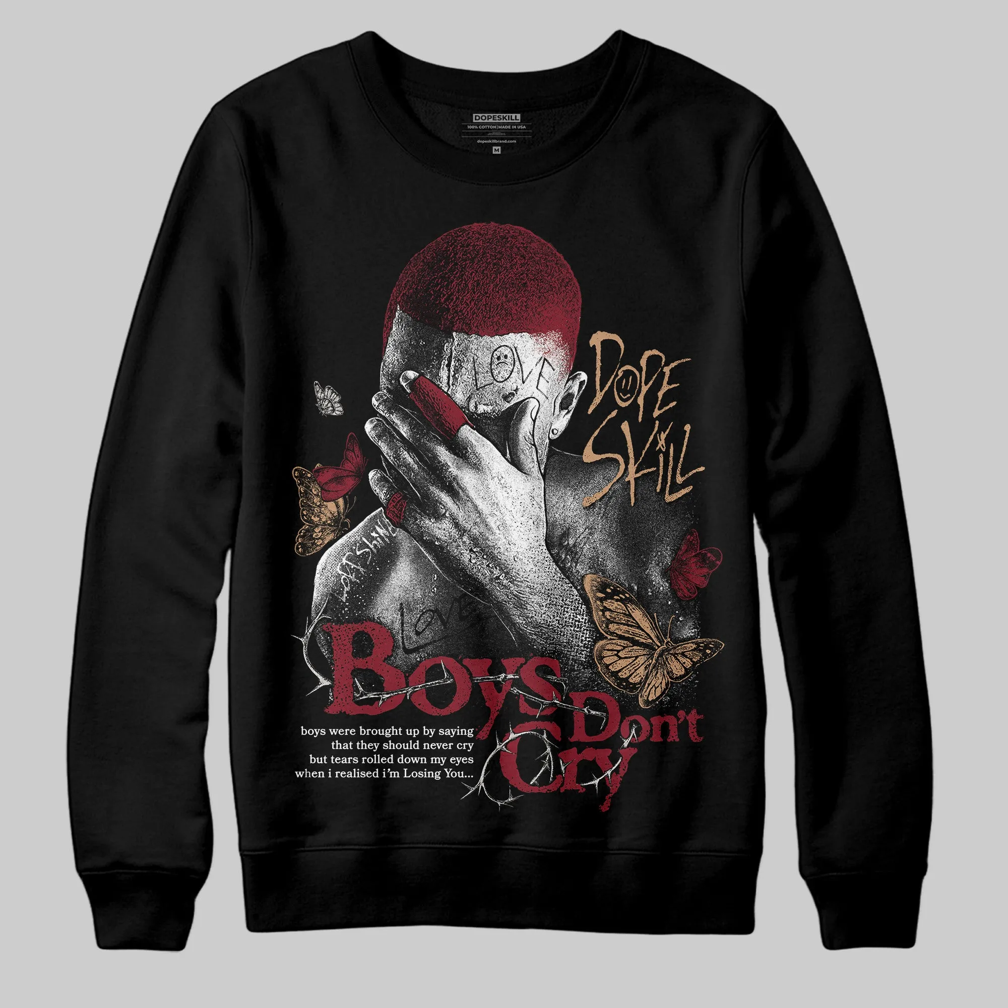 Samba OG Collegiate Burgundy DopeSkill Sweatshirt Boys Don't Cry Graphic sold by DopeSkill product image thumbnail 2