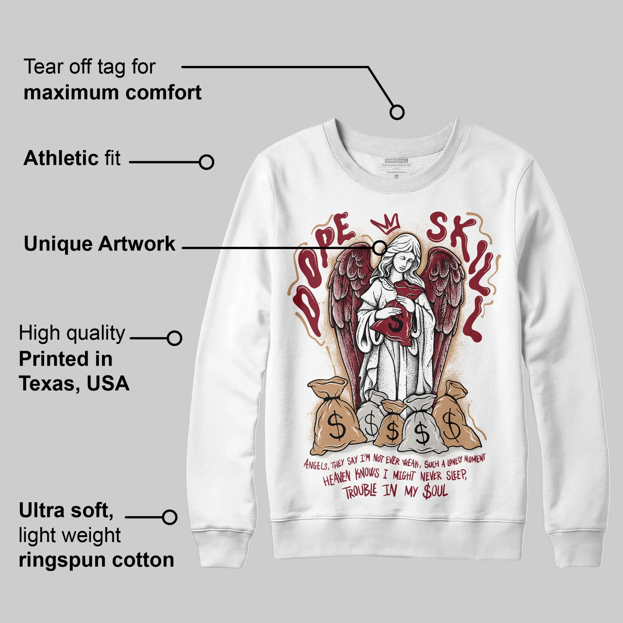 Samba OG Collegiate Burgundy DopeSkill Sweatshirt Angels Graphic sold by DopeSkill product image thumbnail 3