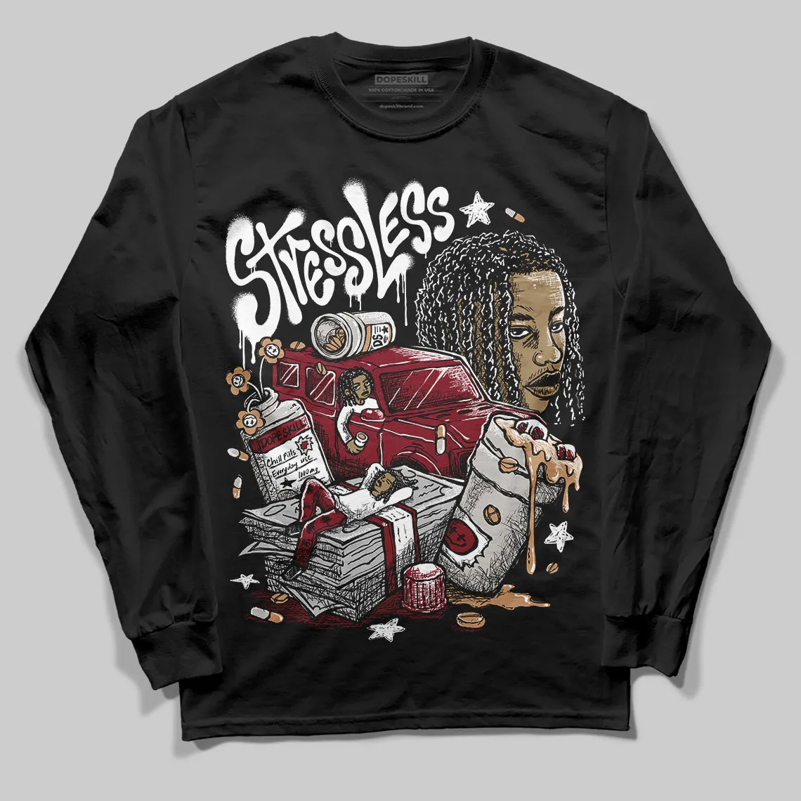 Samba OG Collegiate Burgundy DopeSkill Long Sleeve T-Shirt Stressless Graphic sold by DopeSkill product image thumbnail 2