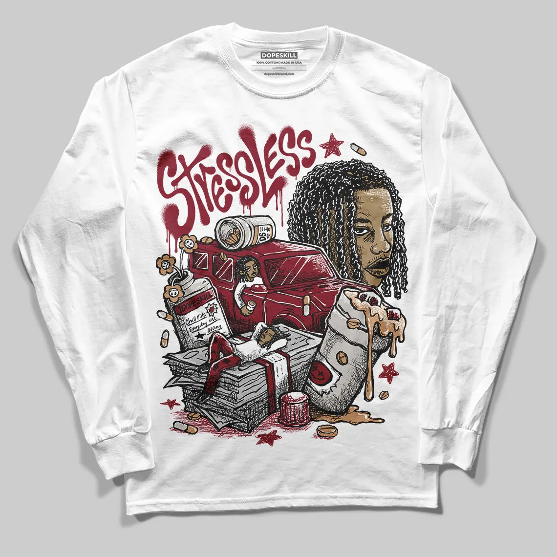 Samba OG Collegiate Burgundy DopeSkill Long Sleeve T-Shirt Stressless Graphic sold by DopeSkill