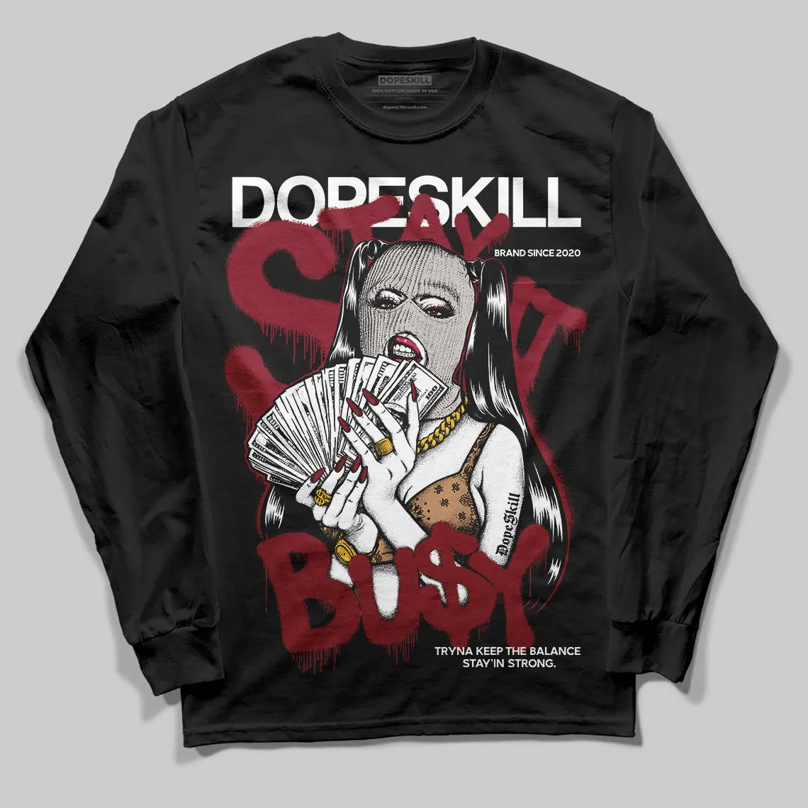 Samba OG Collegiate Burgundy DopeSkill Long Sleeve T-Shirt Stay It Busy Graphic sold by DopeSkill product image thumbnail 2