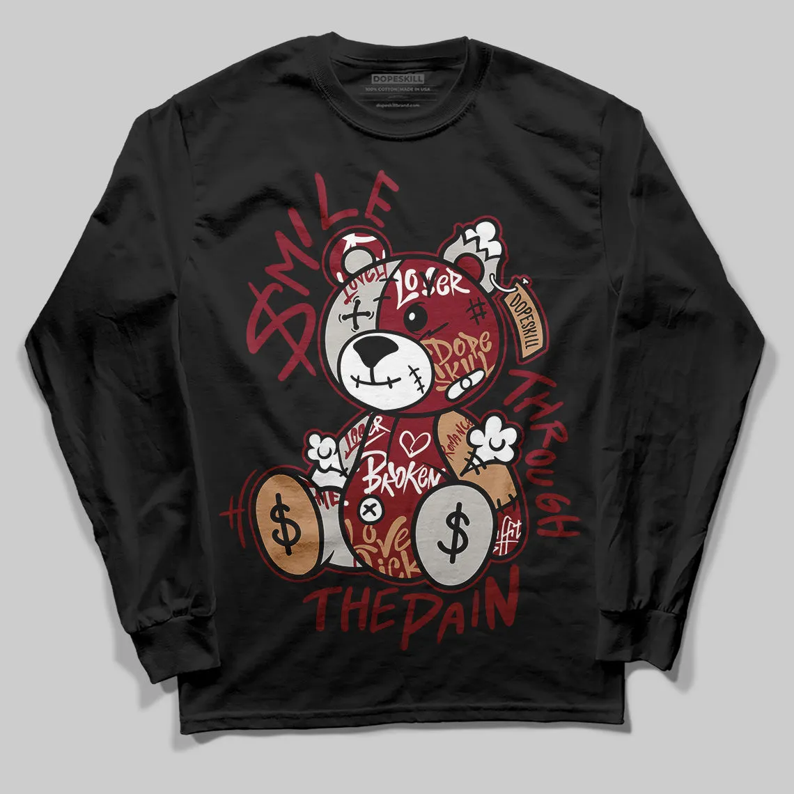 Samba OG Collegiate Burgundy DopeSkill Long Sleeve T-Shirt Smile Through The Pain Graphic sold by DopeSkill product image thumbnail 2