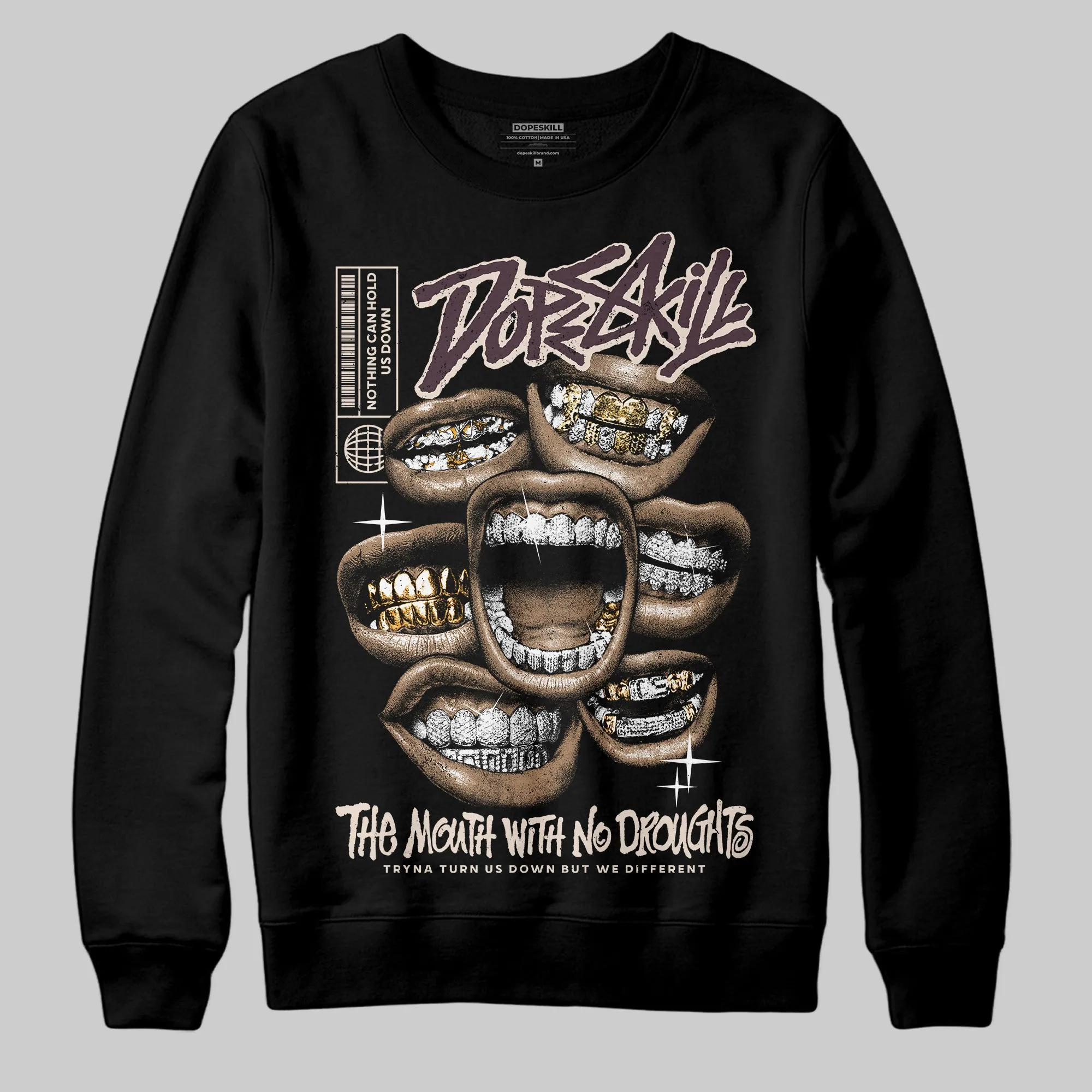 Samba OG Maroon Gold Metallic DopeSkill Sweatshirt The Mouth With No Droughts Graphic sold by DopeSkill product image thumbnail 2