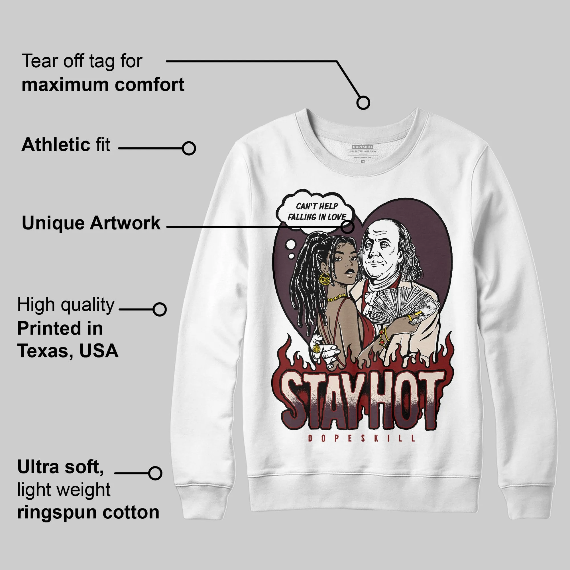 Samba OG Maroon Gold Metallic DopeSkill Sweatshirt Stay Hot Graphic sold by DopeSkill product image thumbnail 3