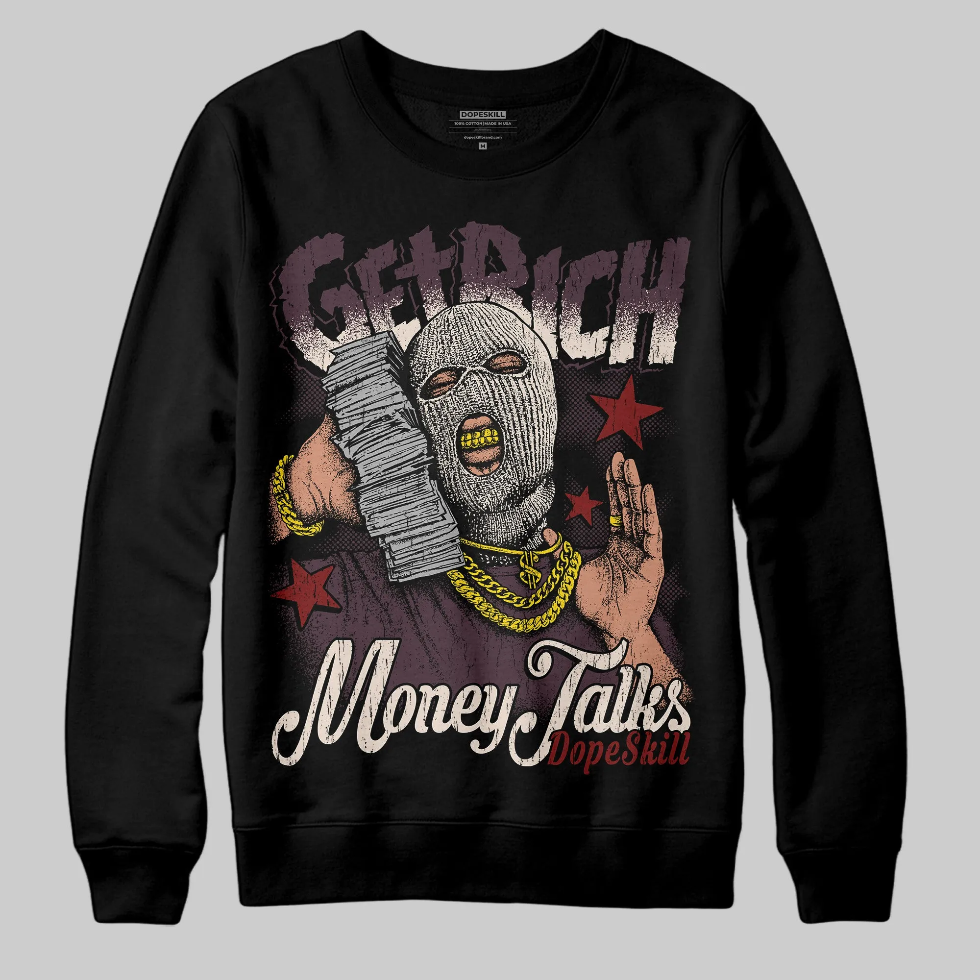 Samba OG Maroon Gold Metallic DopeSkill Sweatshirt Get Rich Graphic sold by DopeSkill product image thumbnail 2