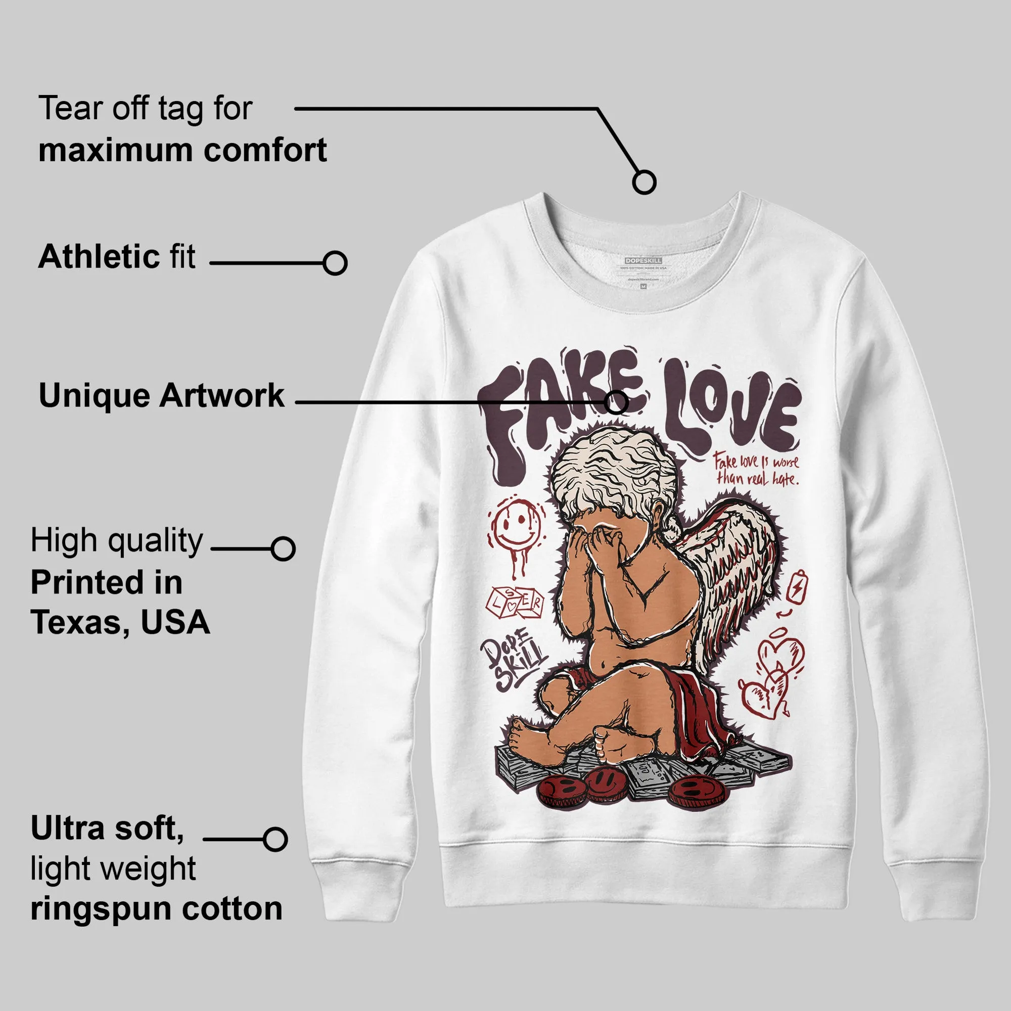 Samba OG Maroon Gold Metallic DopeSkill Sweatshirt False Love Graphic sold by DopeSkill product image thumbnail 3
