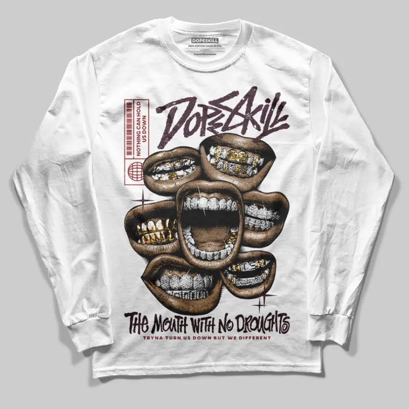 Samba OG Maroon Gold Metallic DopeSkill Long Sleeve T-Shirt The Mouth With No Droughts Graphic sold by DopeSkill