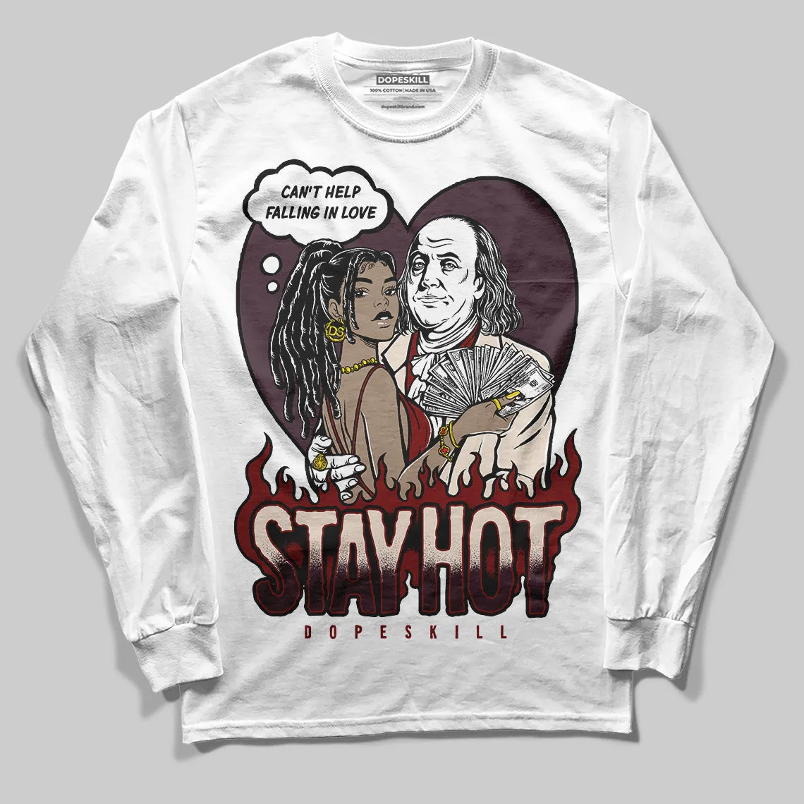 Samba OG Maroon Gold Metallic DopeSkill Long Sleeve T-Shirt Stay Hot Graphic sold by DopeSkill