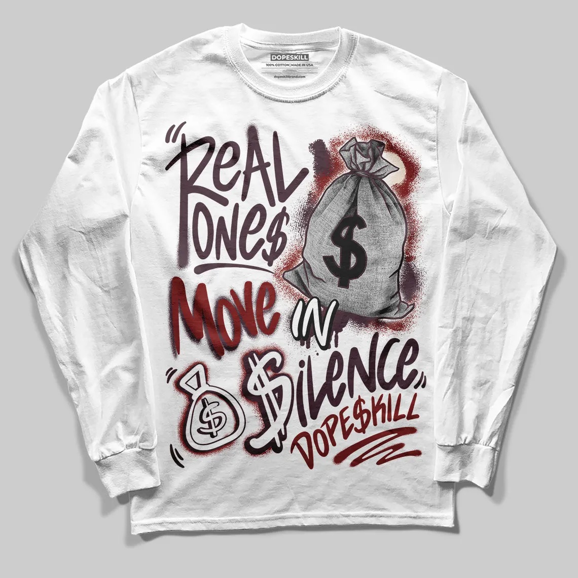 Samba OG Maroon Gold Metallic DopeSkill Long Sleeve T-Shirt Real Ones Move In Silence Graphic sold by DopeSkill