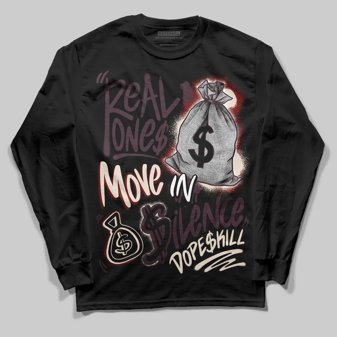 Samba OG Maroon Gold Metallic DopeSkill Long Sleeve T-Shirt Real Ones Move In Silence Graphic sold by DopeSkill product image thumbnail 2