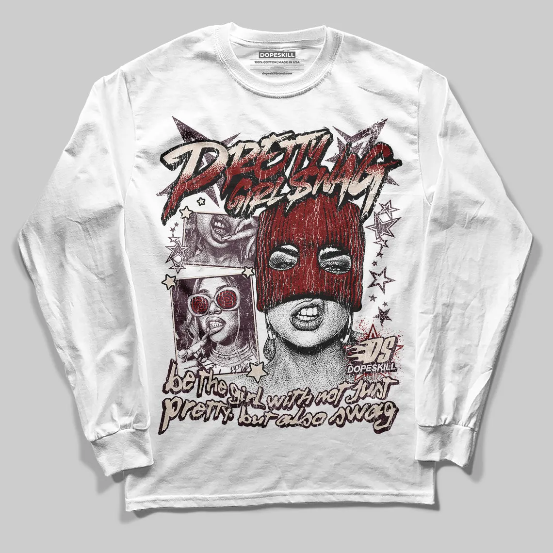 Samba OG Maroon Gold Metallic DopeSkill Long Sleeve T-Shirt Pretty Girl Swag Graphic sold by DopeSkill