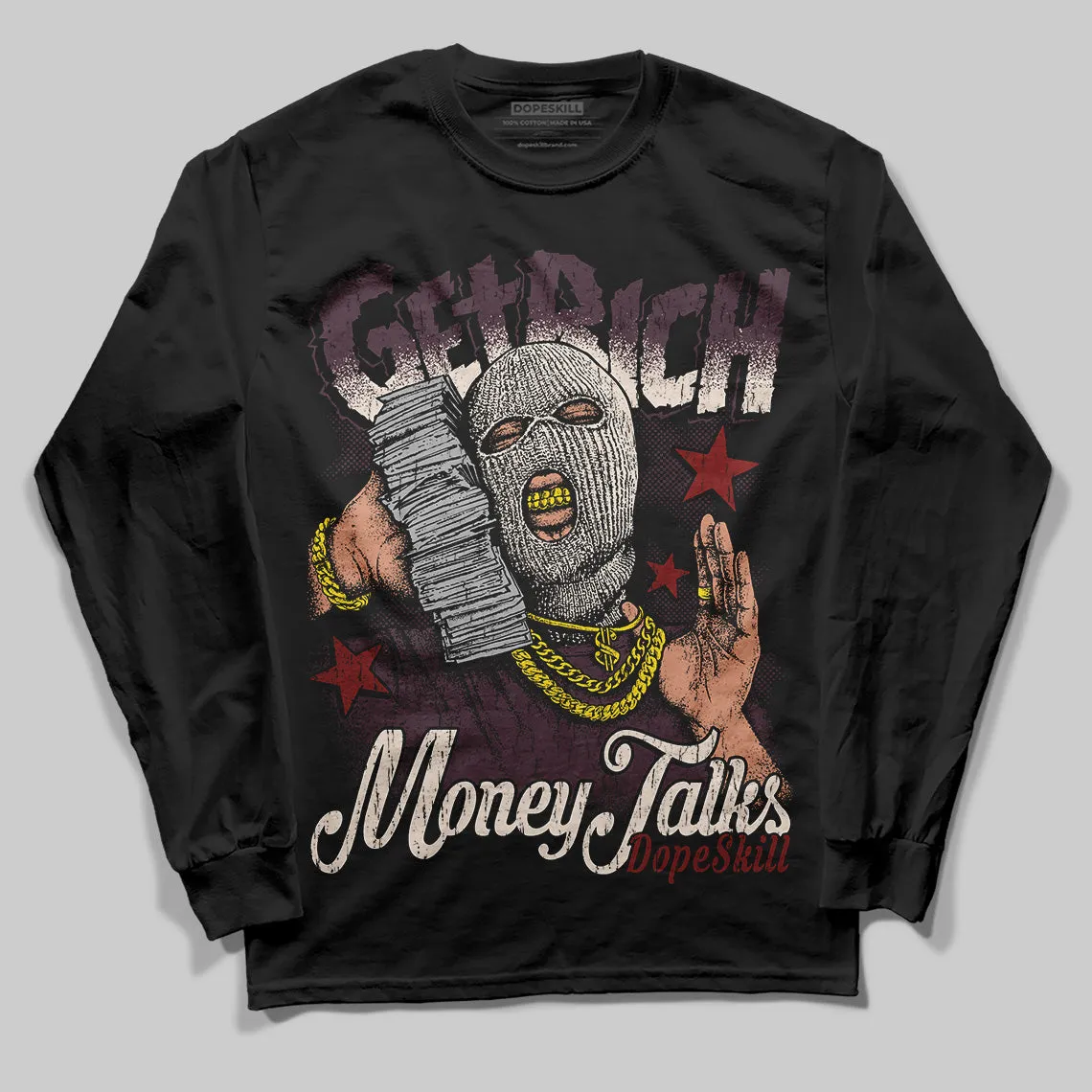 Samba OG Maroon Gold Metallic DopeSkill Long Sleeve T-Shirt Get Rich Graphic sold by DopeSkill product image thumbnail 2