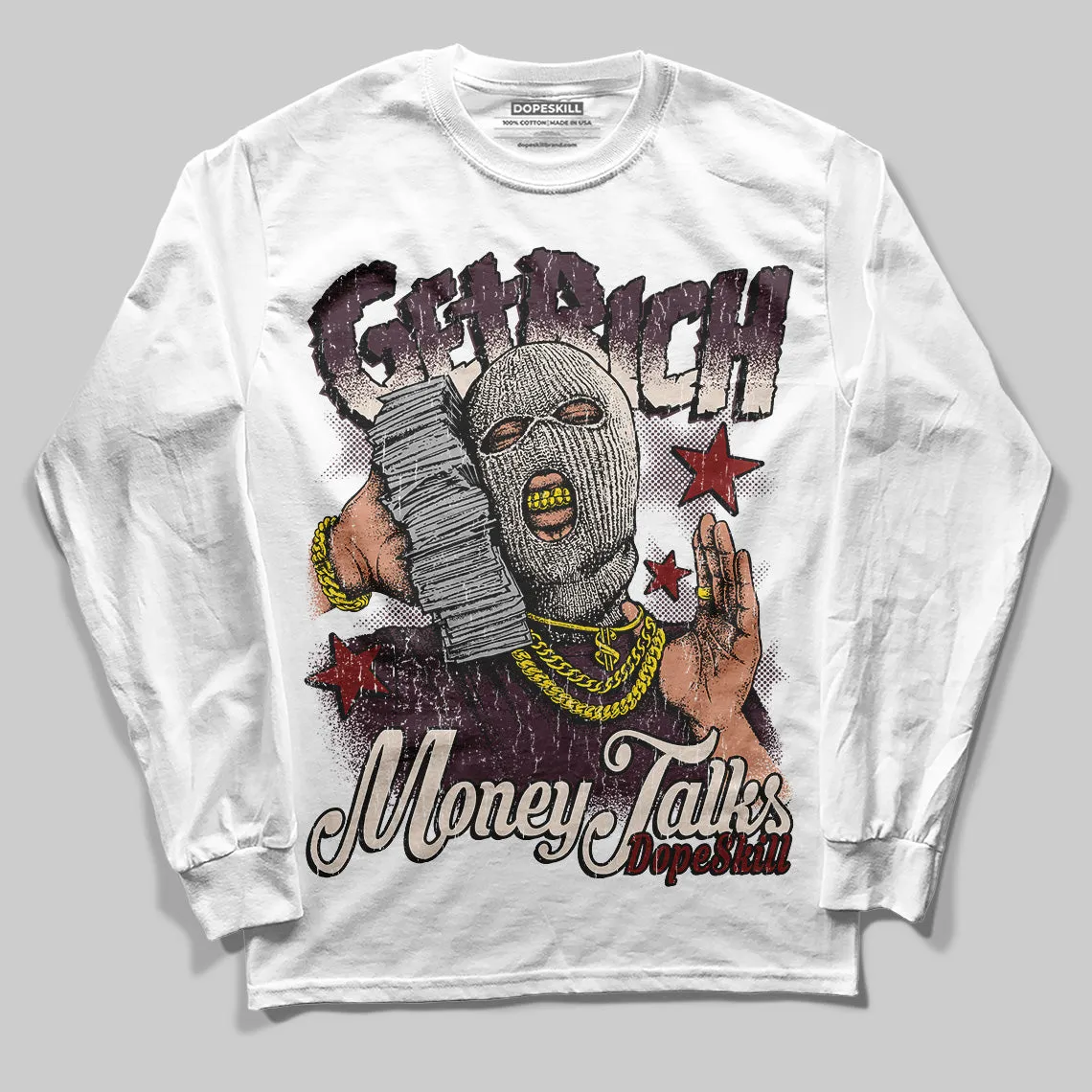Samba OG Maroon Gold Metallic DopeSkill Long Sleeve T-Shirt Get Rich Graphic sold by DopeSkill