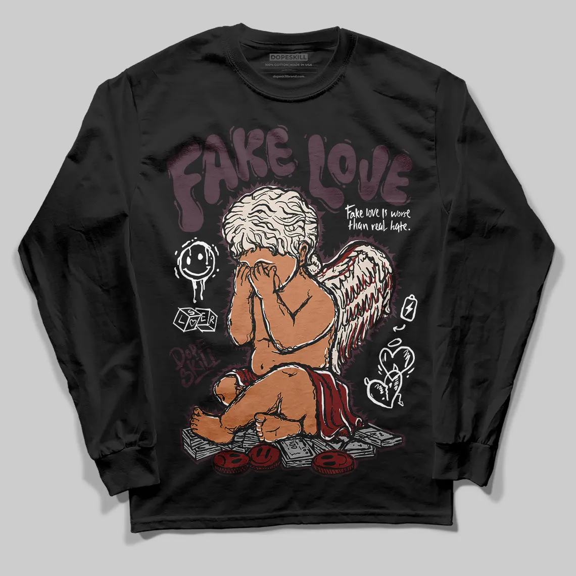 Samba OG Maroon Gold Metallic DopeSkill Long Sleeve T-Shirt False Love Graphic sold by DopeSkill product image thumbnail 2