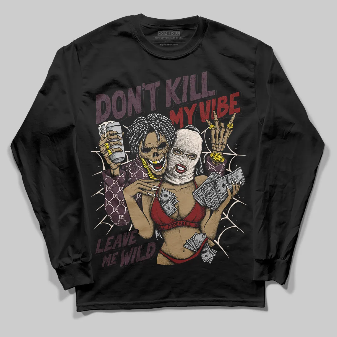 Samba OG Maroon Gold Metallic DopeSkill Long Sleeve T-Shirt Don't Kill My Vibe Graphic sold by DopeSkill product image thumbnail 2