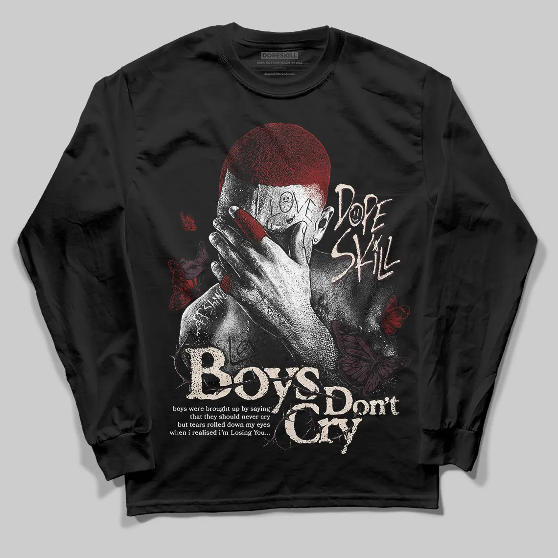 Samba OG Maroon Gold Metallic DopeSkill Long Sleeve T-Shirt Boys Don't Cry Graphic sold by DopeSkill product image thumbnail 2