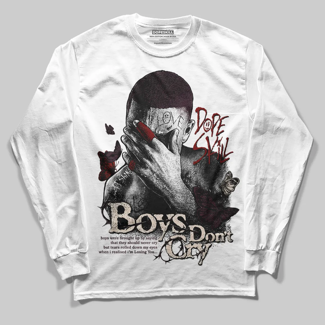 Samba OG Maroon Gold Metallic DopeSkill Long Sleeve T-Shirt Boys Don't Cry Graphic sold by DopeSkill