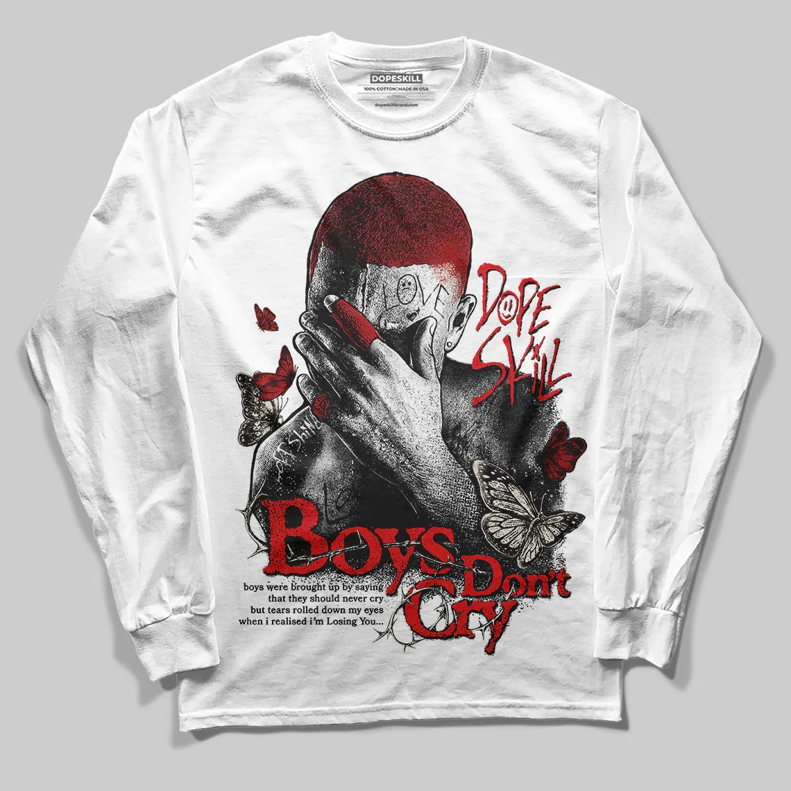 Samba OG Talchum Pack Scarlet DopeSkill Long Sleeve T-Shirt Boys Don't Cry Graphic sold by DopeSkill product image thumbnail 2