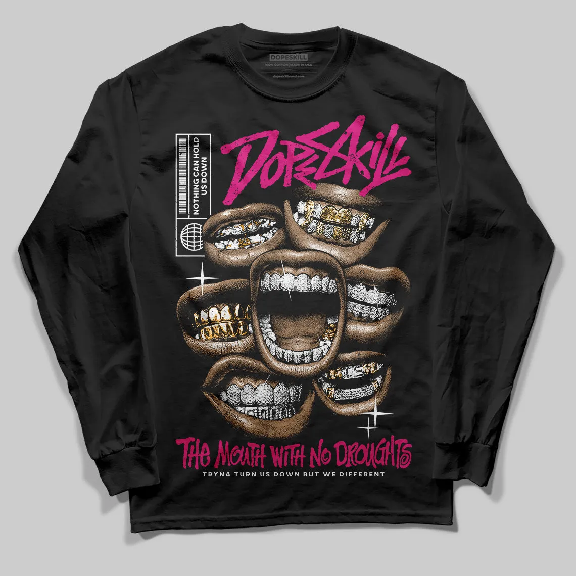 Rick RO Pink Leather Sneakers DopeSkill Long Sleeve T-Shirt The Mouth With No Droughts Graphic sold by DopeSkill