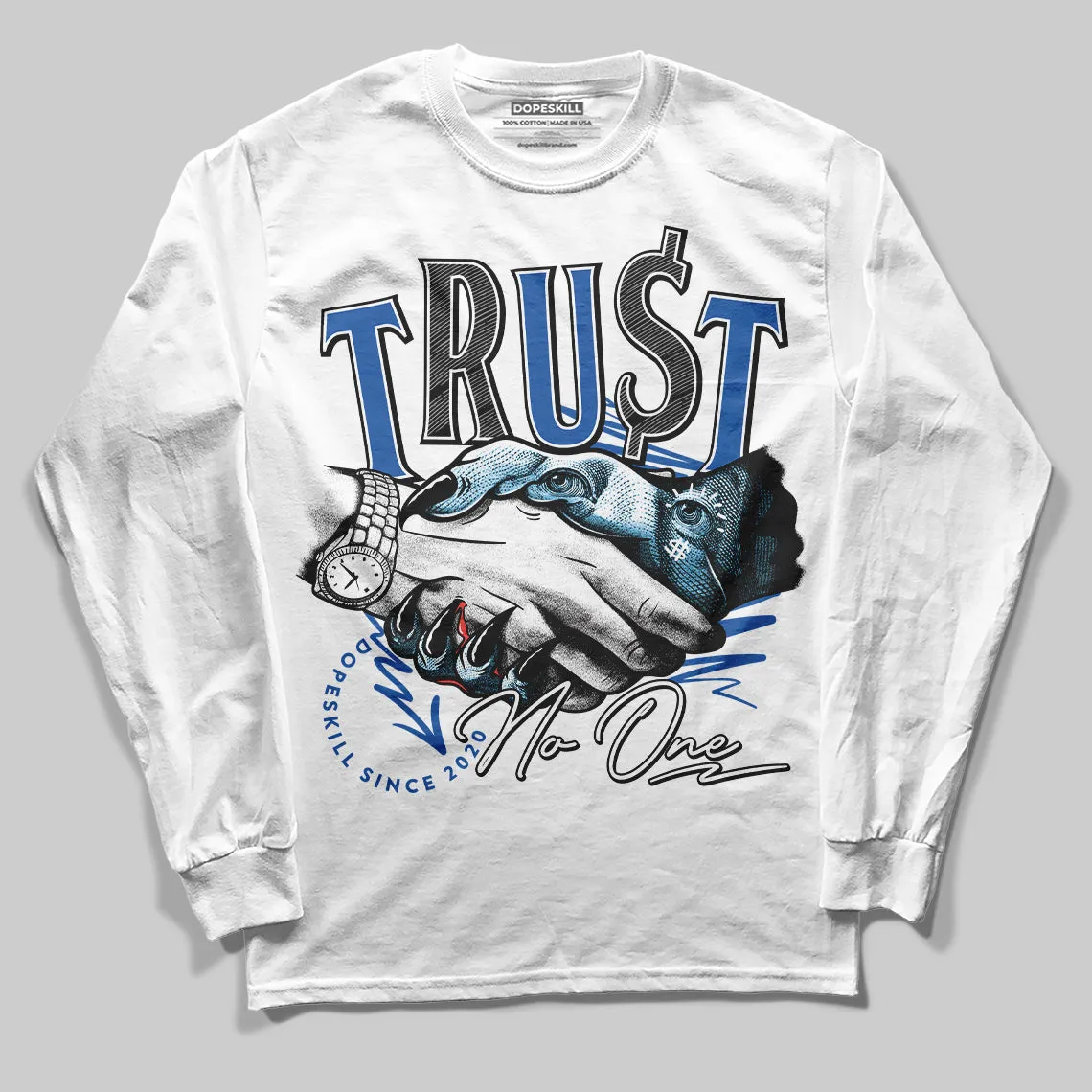 Blueberry 12s DopeSkill Long Sleeve T-shirt Trust No One Graphic sold by DopeSkill product image thumbnail 2