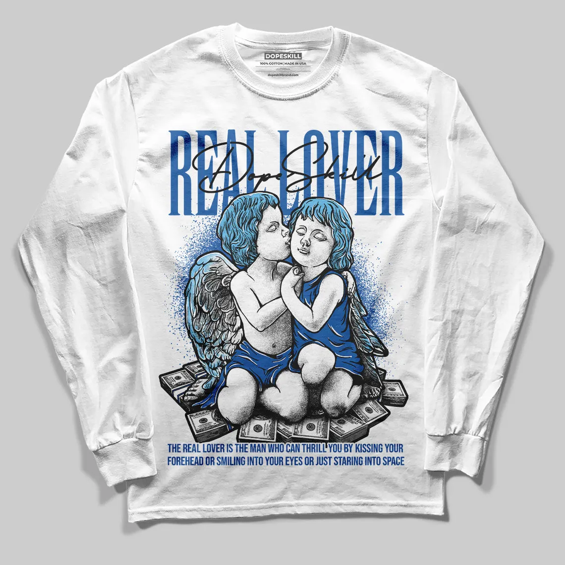 Blueberry 12s DopeSkill Long Sleeve T-shirt Real Lover Graphic sold by DopeSkill product image thumbnail 2
