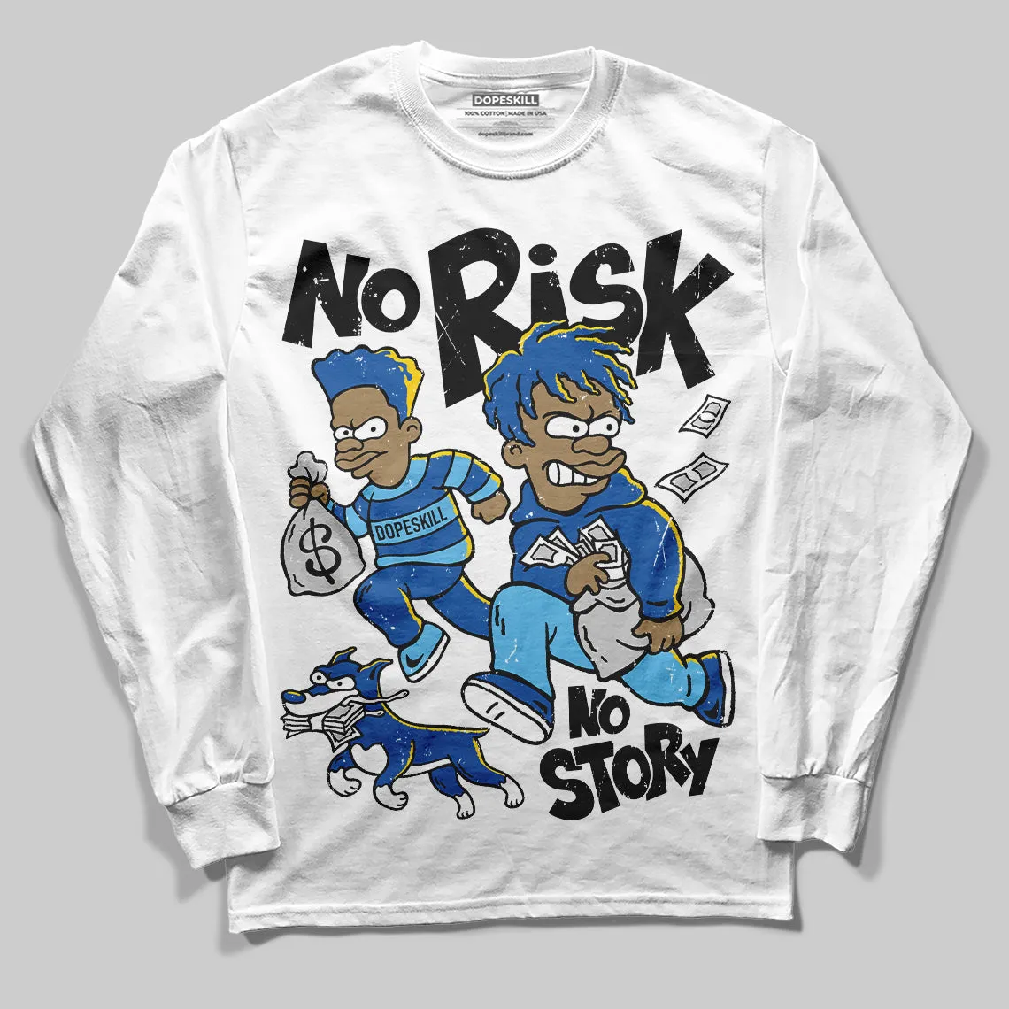 Blueberry 12s DopeSkill Long Sleeve T-shirt No Risk No Story Graphic sold by DopeSkill product image thumbnail 2