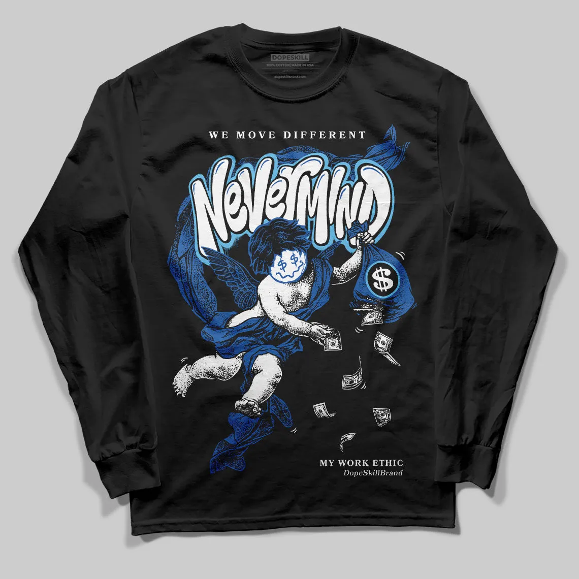 Blueberry 12s DopeSkill Long Sleeve T-shirt Nevermind Graphic sold by DopeSkill